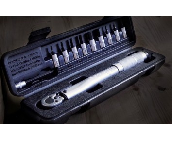 Torque Wrench 1/4" drive (2-24Nm) Cyclo + 10 Tools